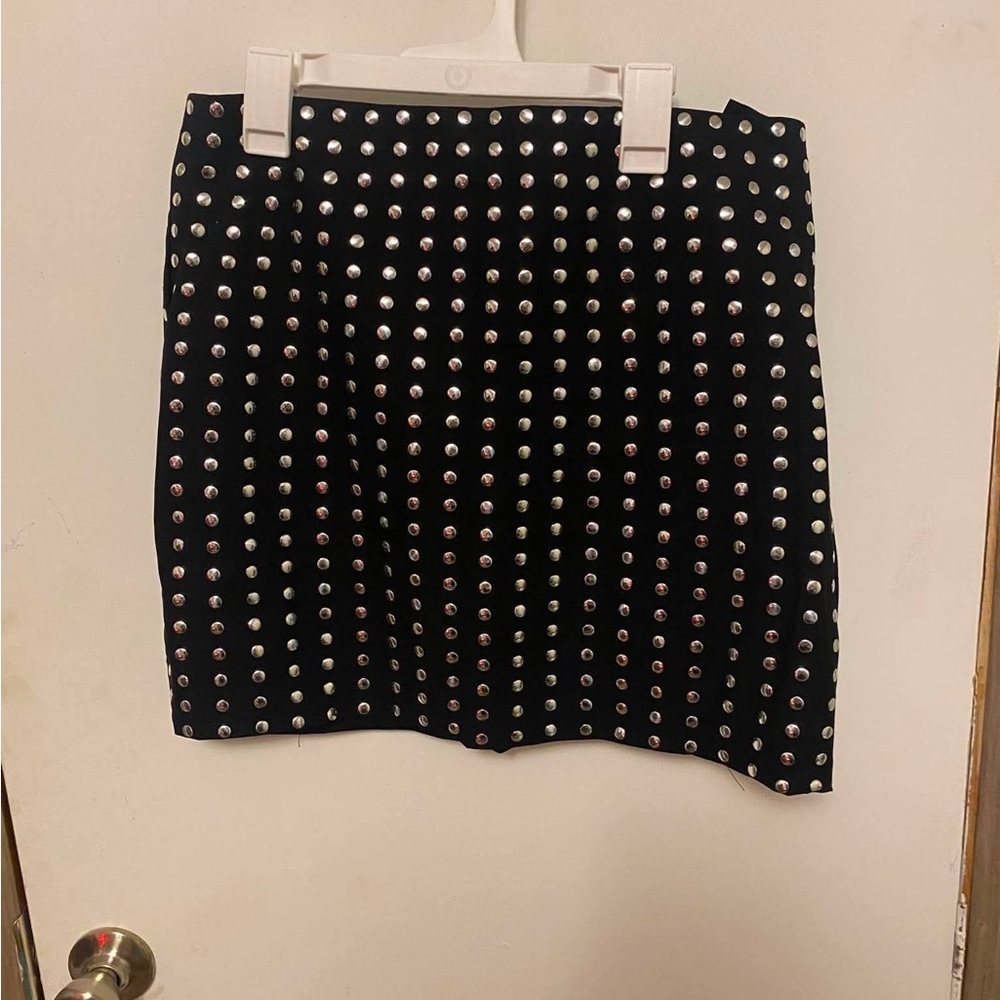 H&M Black Mini Skirt with Silver Studs